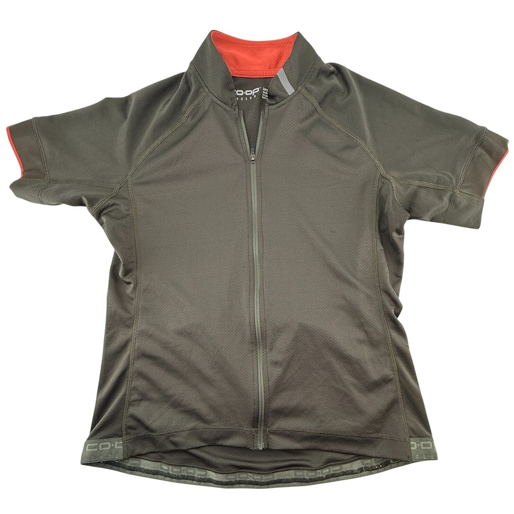 Co-Op Cycles Cycling Jersey Women Large Green Full Zip Short Sleeve Fitted Adult
